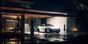 Elektroauto an Nachtstrom-Ladestation