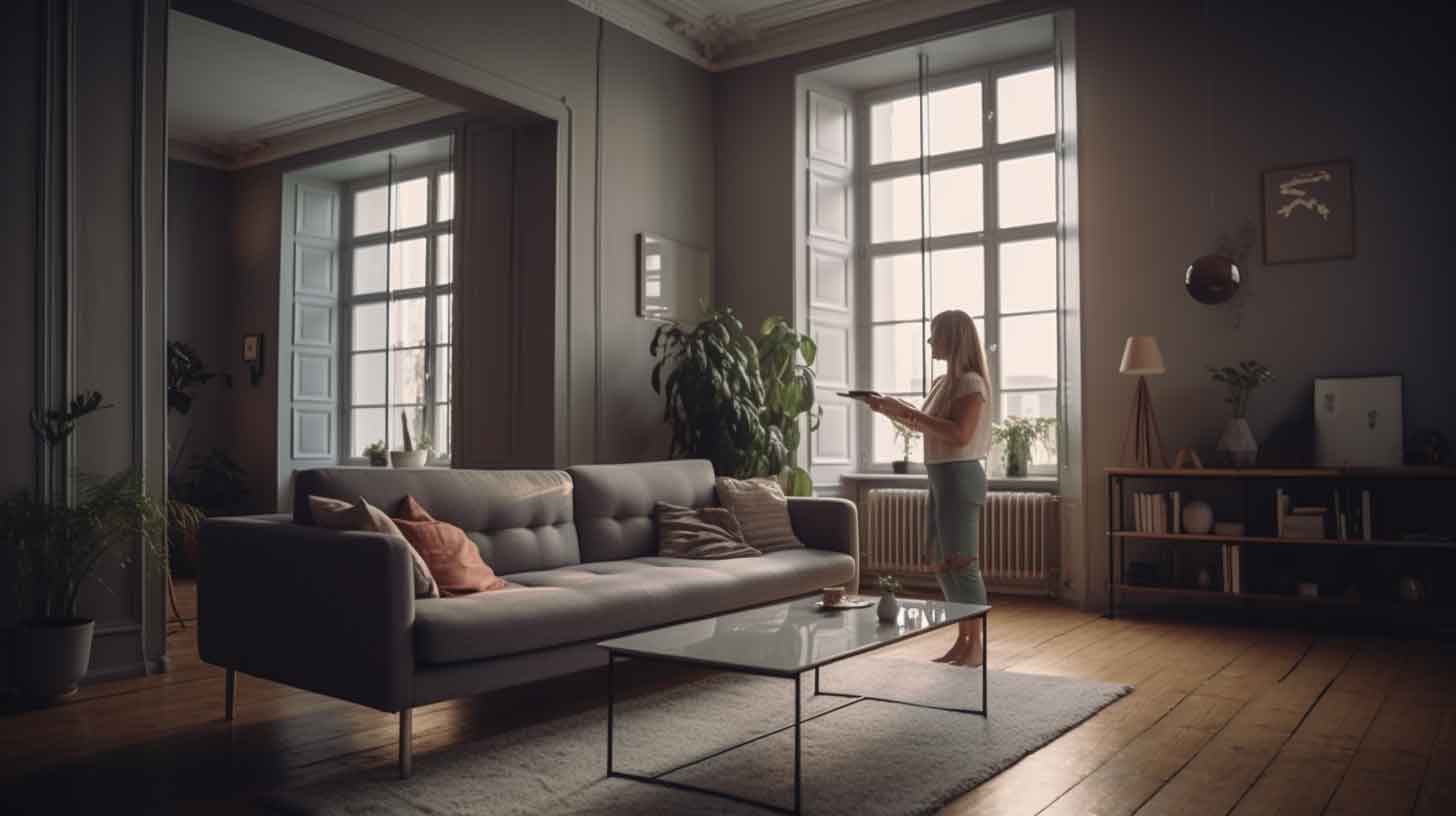 Wohnzimmer mit moderner Einrichtung