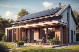 Solarthermieanlage auf einem Hausdach