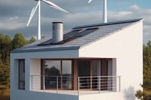 Kleinwindkraftanlage auf einem Haus