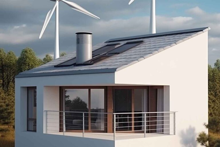 Kleinwindkraftanlage auf einem Haus